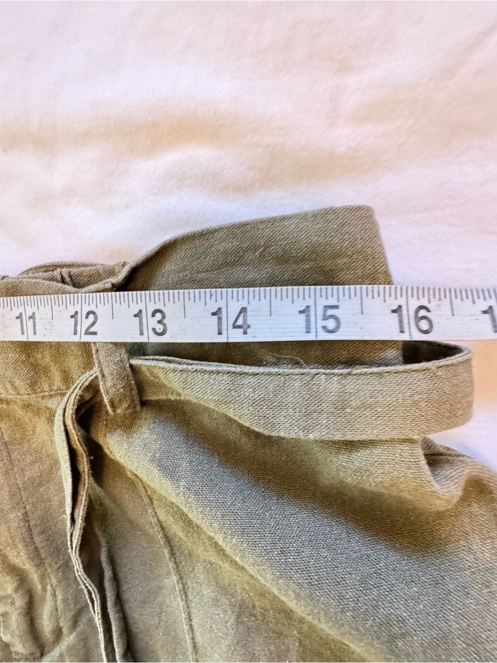 Joie Women's Olive Green Linen-Blend Wide Leg Pants Size Large - Picture 8 of 10